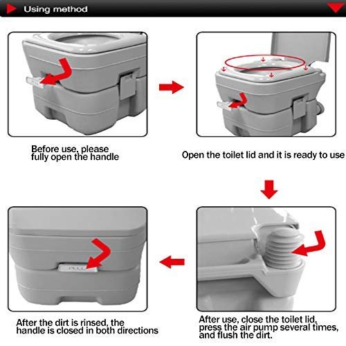 Practical Convenient Portable Toilet Camping Portable Camp Toilets With 5.2 Gallon Waste Tank Portable And Flush Design For Hiking Construction Sites Chemical Toilet TDF