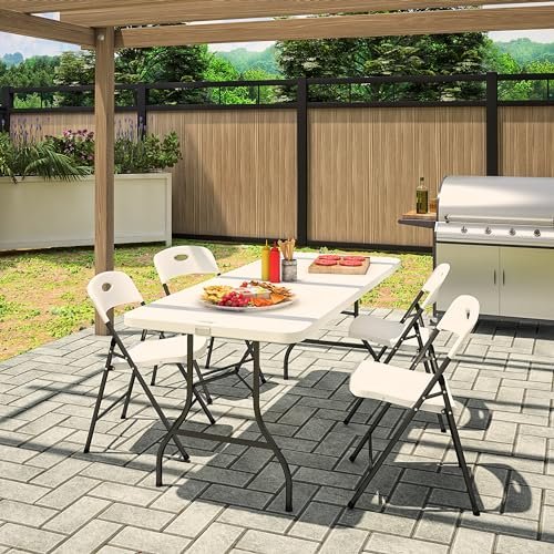 CoscoProducts COSCO Solid Resin Chairs, 4-Pack, White