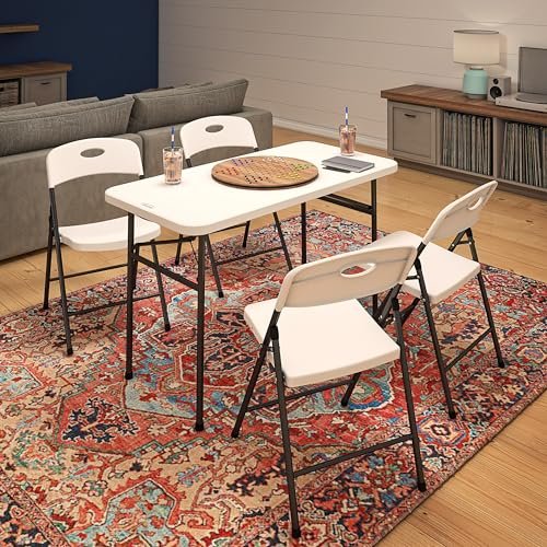 CoscoProducts COSCO Solid Resin Chairs, 4-Pack, White