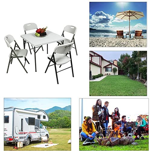 NIUTA Spexlb Folding Plastic Chair, 400 Pound Capacity, Wedding Banquet Seat Premium Party Event Folding Stool,White, 4PC