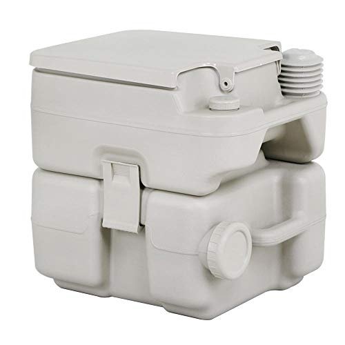 Portable Toilet Flush camping 5 Gallon 20 L Travel Camping Hiking Outdoor Indoor Porta Potty, Grey