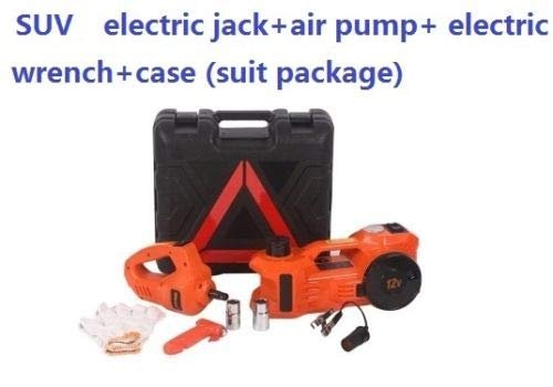 Sulfar Tawa Car Jack 3 ton with Electric Impact Wrench, Car Tools Built-in Tire Inflatable Pump LED Light Safety Hammer, 12V 4 in 1 Car Tire Repair Tool Kits