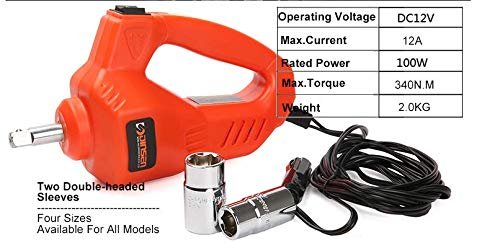 Dinsen 4 In 1 Electric Car Jack And Electric Impact Wrench 3 Ton 12V For Tire Change & Replacement And Led Light Portable Car Repair Tool Kit (Lifting + Inflating + Replacing + Led Light)