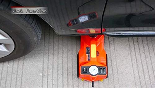 Dinsen 4 In 1 Electric Car Jack And Electric Impact Wrench 3 Ton 12V For Tire Change & Replacement And Led Light Portable Car Repair Tool Kit (Lifting + Inflating + Replacing + Led Light)