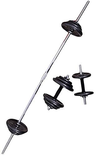 Other Pro Power Dumbbell Set, 50kg, Adjustable, Black Iron, 1" Diameter, 28cm x 69cm