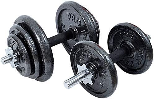 Other Pro Power Dumbbell Set, 50kg, Adjustable, Black Iron, 1" Diameter, 28cm x 69cm