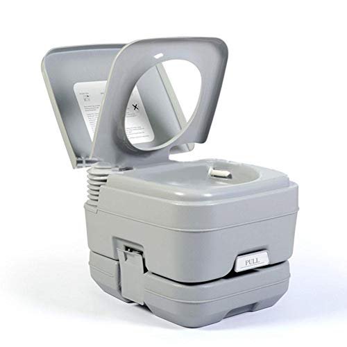 Portable Camping Toilet, Camping Toilet 10L/20L Deluxe Travel Portable Toilet, Built-In Pour Spout & Washing Sprayer, for Camping, RV, Boat & More – Piston Pump Flush