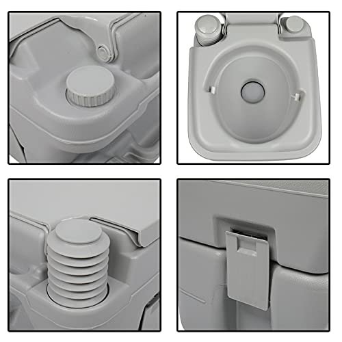 MLDWME Portable Removable Flush Toilet 10L/20L Portable Removable Flush Toilet with Single Outlet Designed for Camping Hiking Boating Rving and More,Gray,20L