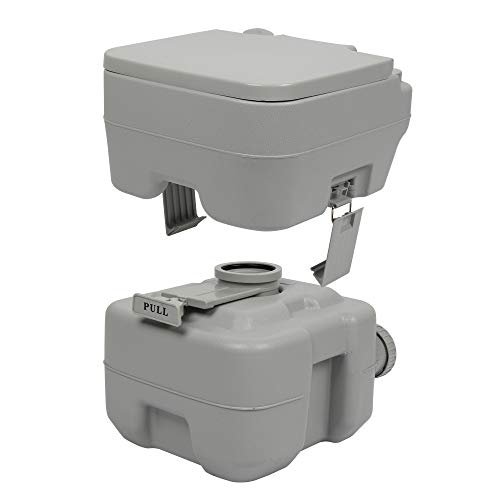 MLDWME Portable Removable Flush Toilet 10L/20L Portable Removable Flush Toilet with Single Outlet Designed for Camping Hiking Boating Rving and More,Gray,20L