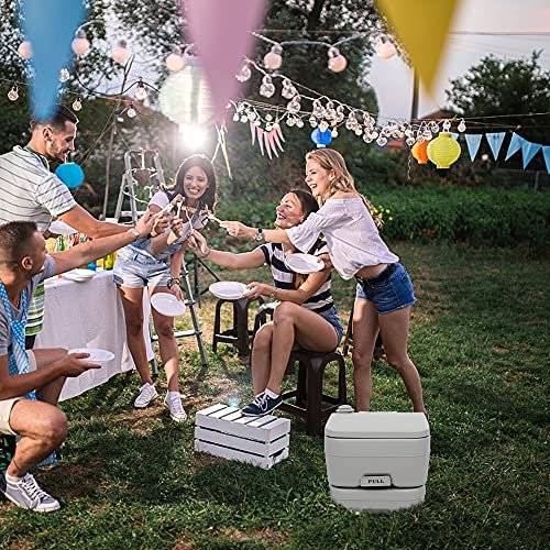 MLDWME Portable Removable Flush Toilet 10L/20L Portable Removable Flush Toilet with Single Outlet Designed for Camping Hiking Boating Rving and More,Gray,10L