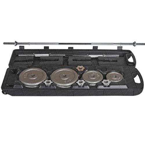 EWORLD 50KG Adjustable Electroplated Cast Iron Dumbbell Set in Gift Box, also Barbell Set