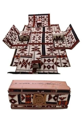 طقم مجلس التخييم أرضية مع مركي و كرسي وسجادة فاخر يكفي 8 PERSONS للبر الرحلات 9 قطع (متعدد الالوان)