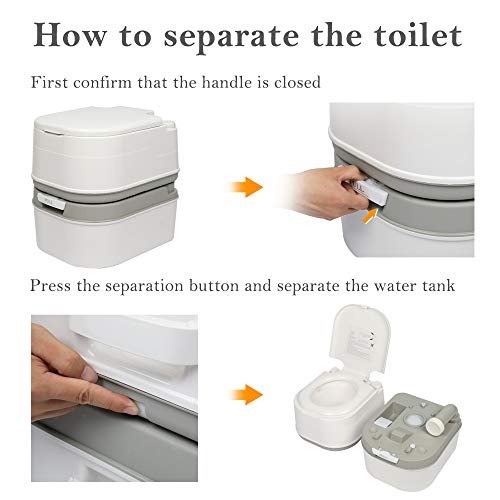MLDWME 24L Portable Removable Flush Toilet Outdoor Indoor Travel Camping Portable Toilet Designed for Camping Hiking Boating Rving And More,White,18.11x14.96x17.32