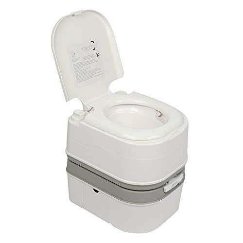 MLDWME 24L Portable Removable Flush Toilet Outdoor Indoor Travel Camping Portable Toilet Designed for Camping Hiking Boating Rving And More,White,18.11x14.96x17.32