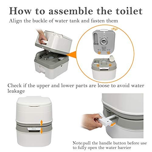 MLDWME 24L Portable Removable Flush Toilet Outdoor Indoor Travel Camping Portable Toilet Designed for Camping Hiking Boating Rving And More,White,18.11x14.96x17.32
