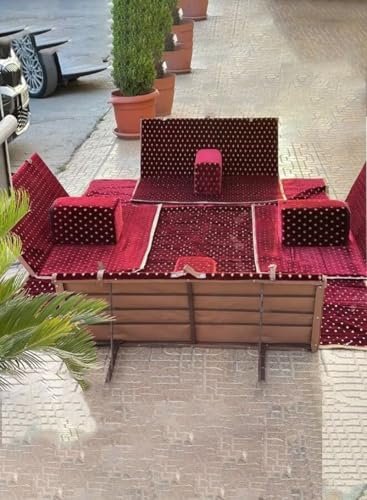 طقم مجلس التخييم أرضية مع مركي وكراسي وسجادة فاخر يكفي 8 PERSONS للبر الرحلات 9 قطع (نبيت)