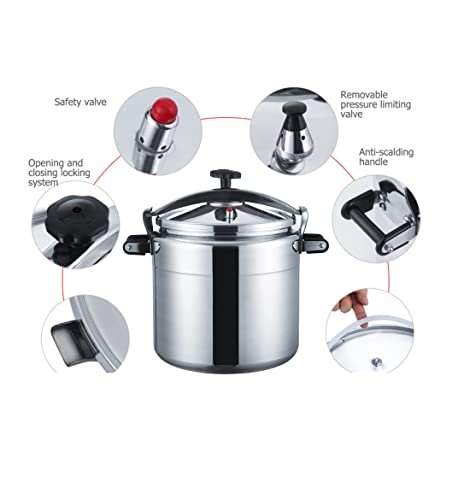BLACKSTONE Pressure Cooker ECO, Home Kitchen Silver Pressure Cooker with Lid جدر ضغط عربي (50 L)