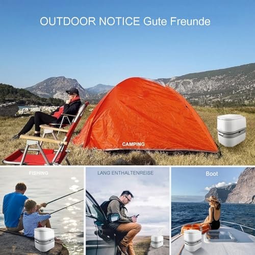 DIYHOM Camping Toilet with Flush, 24L + 20L Portable Mobile Toilet with Plunger Pump, Level Indicator, Brush, Travel Toilet, Camping Toilet, White