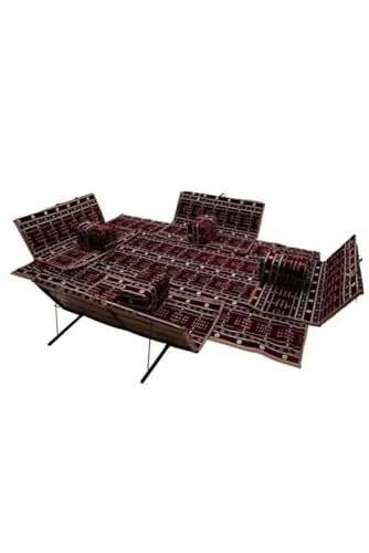 طقم مجلس التخييم أرضية مع مركي وكراسي وسجادة فاخر يكفي 8 PERSONS للبر الرحلات 9 قطع (بني 2)