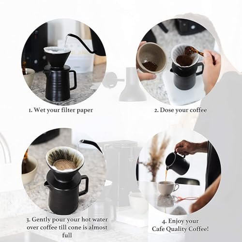 SOTECH Pour Over Coffee Maker Set All in 1 Coffee Kits- 304 Stainless Steel Kettle with Thermometer Coffee Grinder Coffee Dripper & Server of Portable Travel Bag For Outdoor Camping