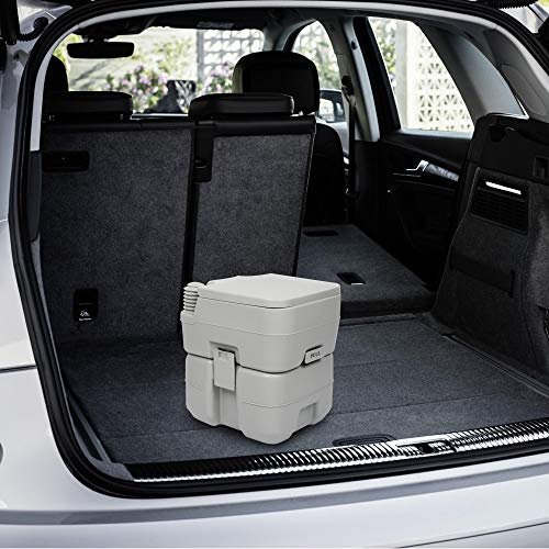 MLDWME Portable Removable Flush Toilet 10L/20L Portable Removable Flush Toilet with Single Outlet Designed for Camping Hiking Boating Rving and More,Gray,20L