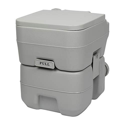 MLDWME Portable Removable Flush Toilet 10L/20L Portable Removable Flush Toilet with Single Outlet Designed for Camping Hiking Boating Rving and More,Gray,20L