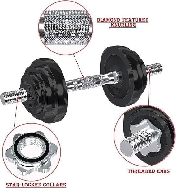 Dumbbell Set 50 Kg Barbell Weights With Carrying Box – Adjustable For Beginners And Professionals – Black (Black, 50K)