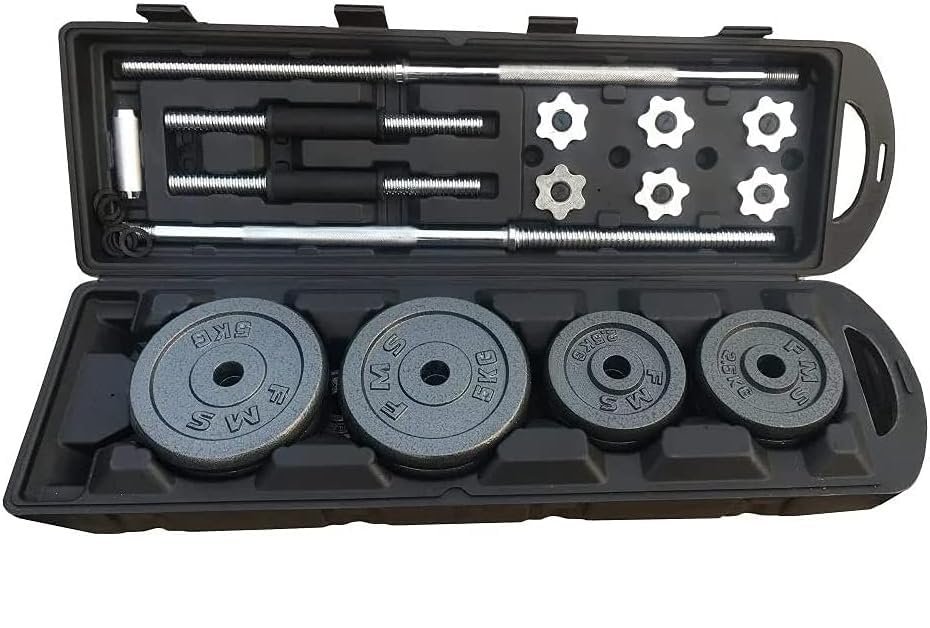 Dumbbell Set 50 Kg Barbell Weights With Carrying Box – Adjustable For Beginners And Professionals – Black (Black, 50K)