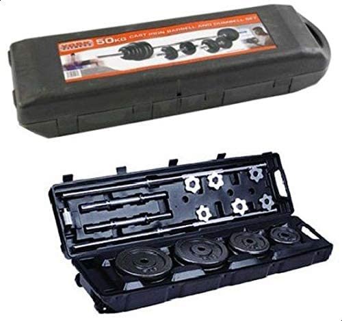 York 50 KG Cast Iron Barbell And Dumbell Set