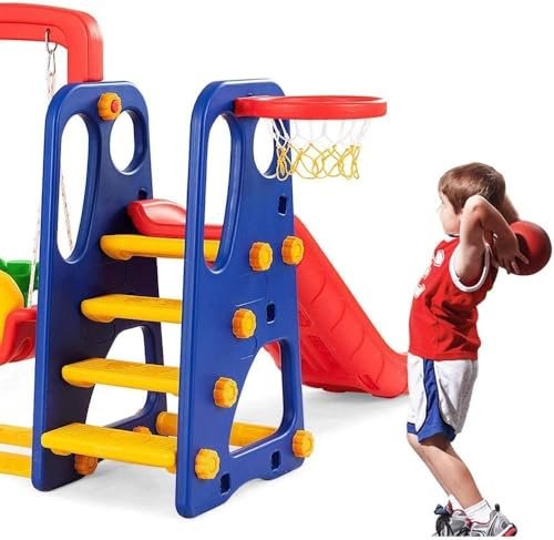 bunca slide and swing set blue