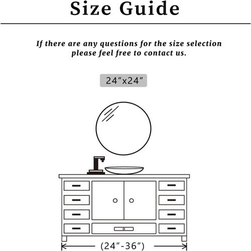 مرآة دائرية 24 بوصة بإطار معدني أسود