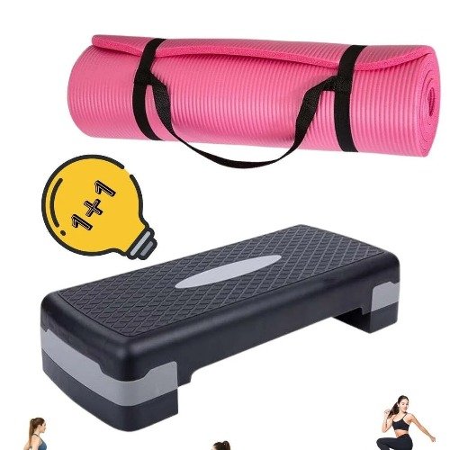 سجادة تمارين مع جهاز الخطوات لتدريبات اللياقة البدنية المنزلية