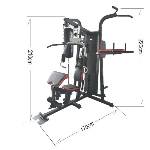 هوم جيم لتمارين لياقة بدنية وبناء عضلات مع 17 تمرين مختلف فولاذ قوي D03-01