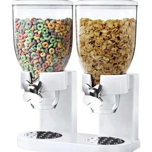 موزع حبوب 2 في 1 أبيض/شفاف