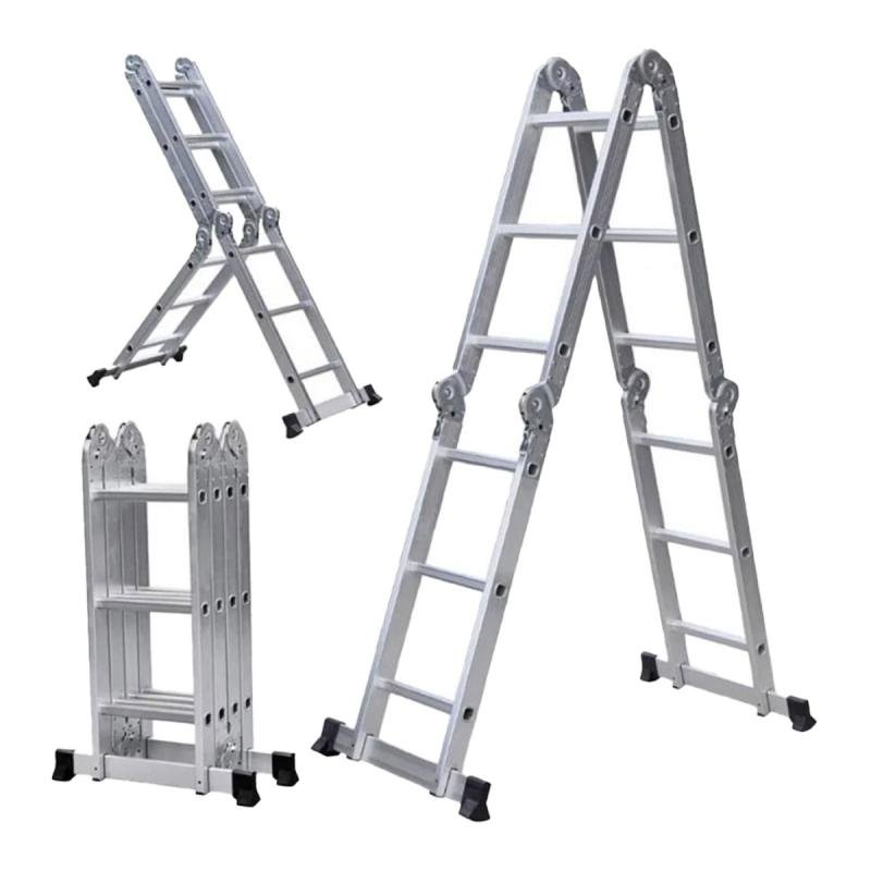 سلم قابل للطي متعدد الأغراض يحتوي على 12 درجًا - سلم ألمنيوم متعدد الأوضاع 4 متر