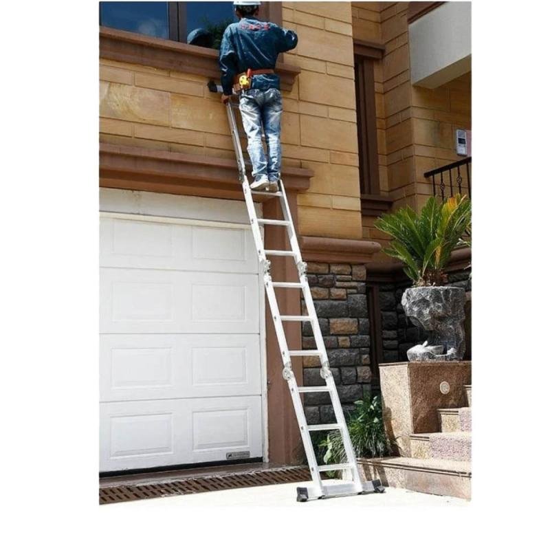 سلم قابل للطي متعدد الأغراض يحتوي على 12 درجًا - سلم ألمنيوم متعدد الأوضاع 4 متر