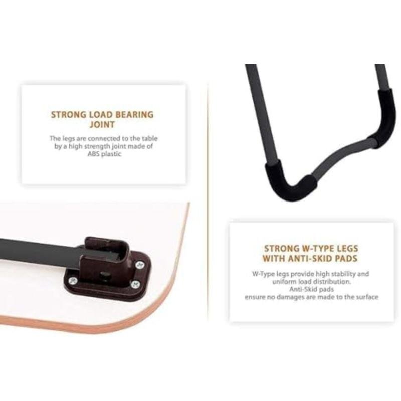 طاولة لابتوب للسرير محمولة قابلة للطي مع حامل أكواب للعمل وتناول الطعام والكتابة، لون بيج