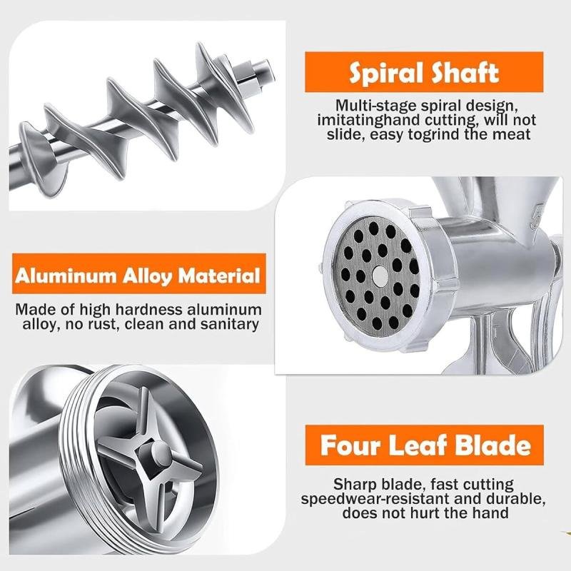 مفرمة لحم يدوية 🥩 – تحكم كامل في فرم اللحم بدون كهرباء - مقاس 10