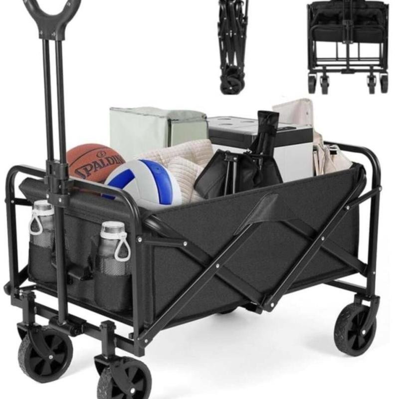 عربة رحلات قابلة للطي مقاس 70x40 سم وسط لون بيج