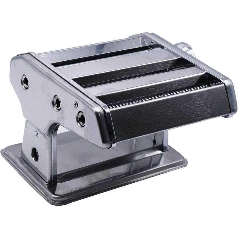 آلة صنع المعكرونة اليدوية ستانلس ستيل – فرد وتقطيع العجين بسهولة,صانعة باستا مع مقبض خشبي