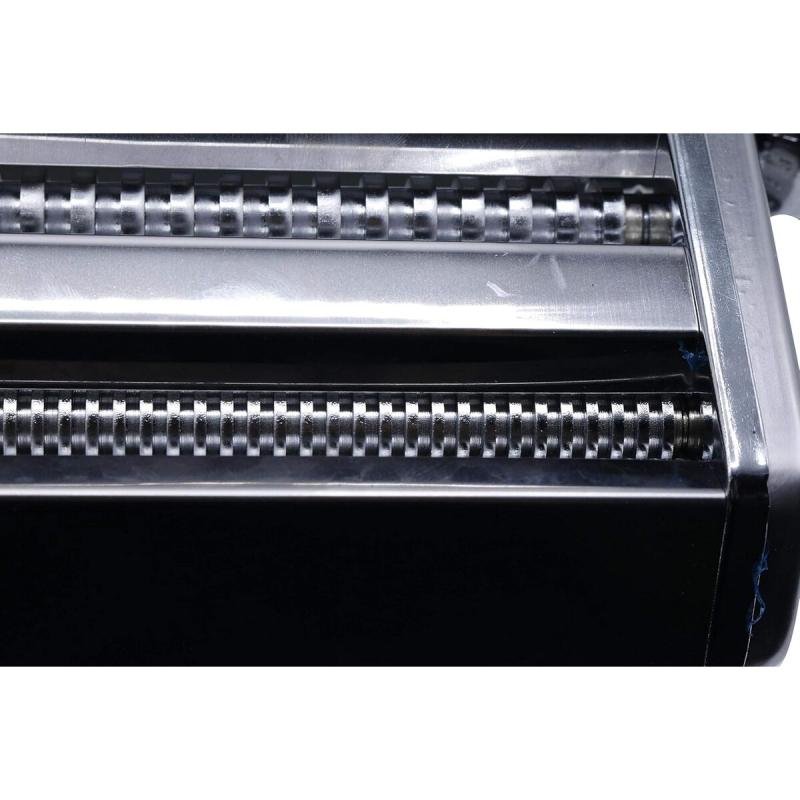 آلة صنع المعكرونة اليدوية ستانلس ستيل – فرد وتقطيع العجين بسهولة,صانعة باستا مع مقبض خشبي