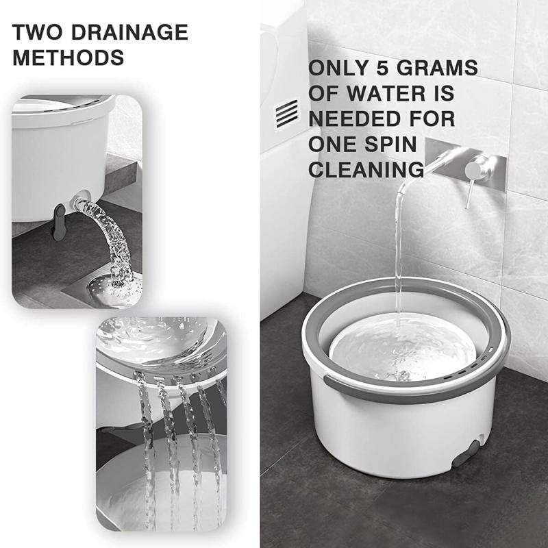 سطل وممسحة سبين 360 درجة بعزل الماء – تنظيف بدون عصر ومجهود أقل,دلو دائري مع 2 منشفة هدية 🎁