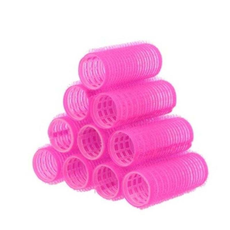 مجموعة بونكا لتجعيد الشعر مكونة من 24 قطعة مع مشابك معدنية للشعر الطويل والمتوسط والقصير والكثيف والخفيف (وردي)