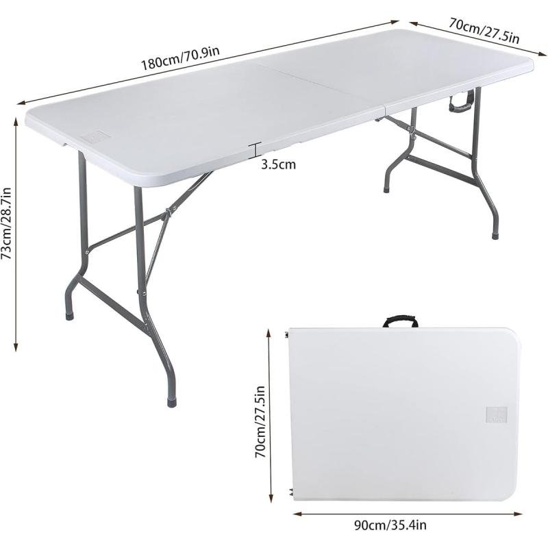 طاولة نزهة قابلة للطي خفيفة الوزن من سكاي تاتش، 180 × 75 سم
