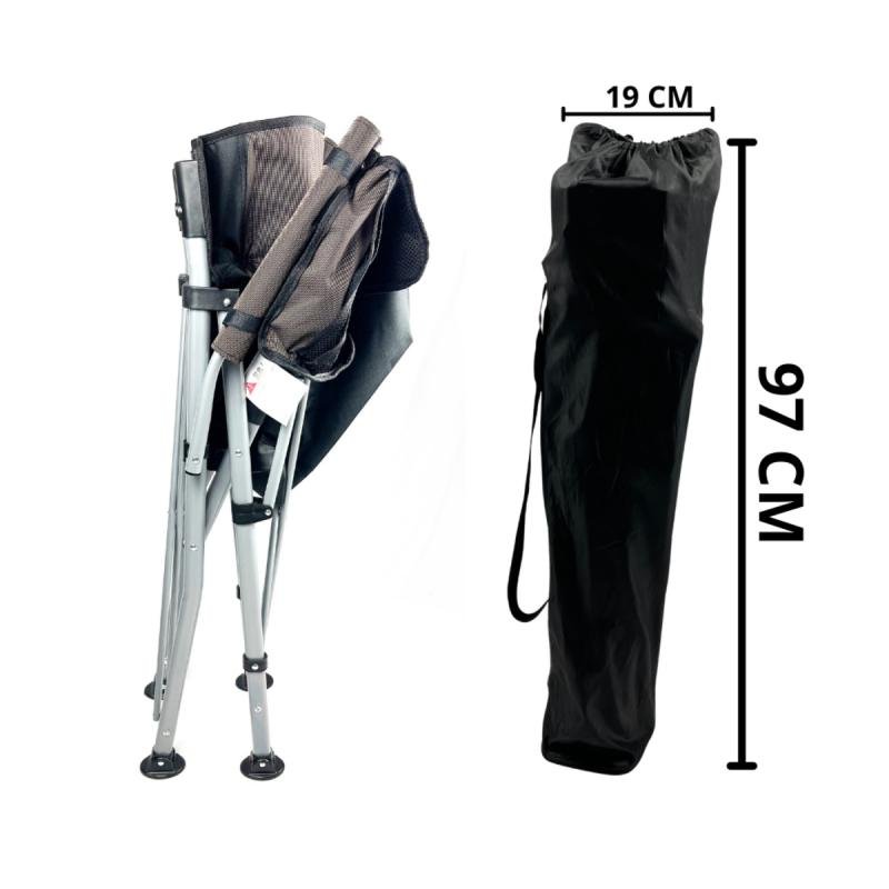 كرسي تخييم قابل للطي عالي التحمل مع مسند ظهر وجيب جانبي وحامل أكواب – عملي للرحلات والطلعات |