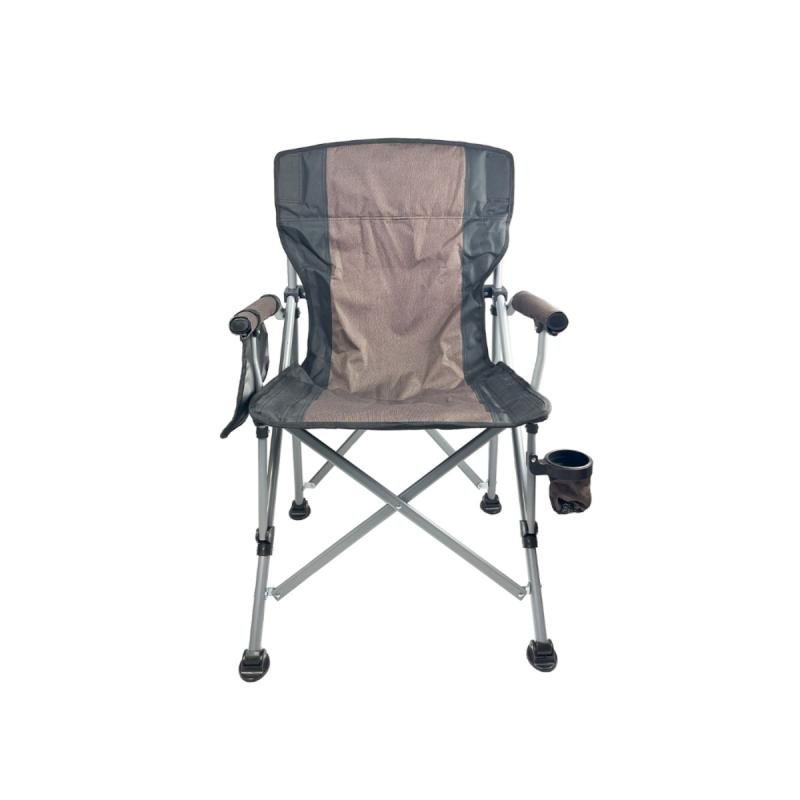 كرسي تخييم قابل للطي عالي التحمل مع مسند ظهر وجيب جانبي وحامل أكواب – عملي للرحلات والطلعات |