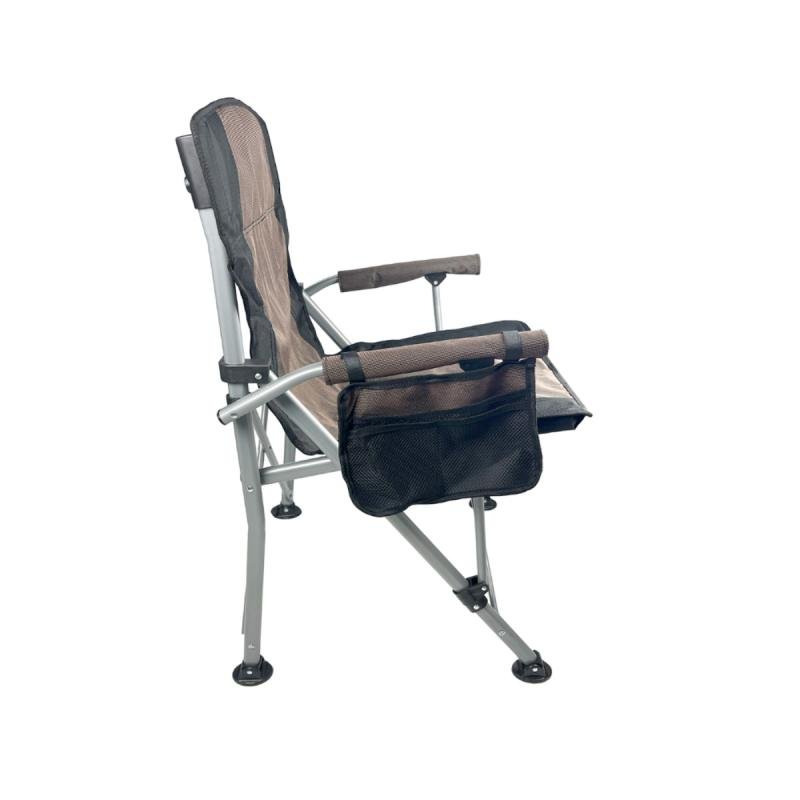 كرسي تخييم قابل للطي عالي التحمل مع مسند ظهر وجيب جانبي وحامل أكواب – عملي للرحلات والطلعات |