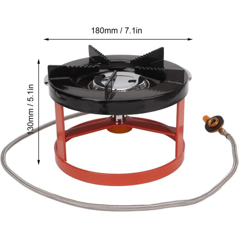 موقد غاز تخييم قوي بلهب اندماج – تسخين سريع وتصميم آمن للرحلات