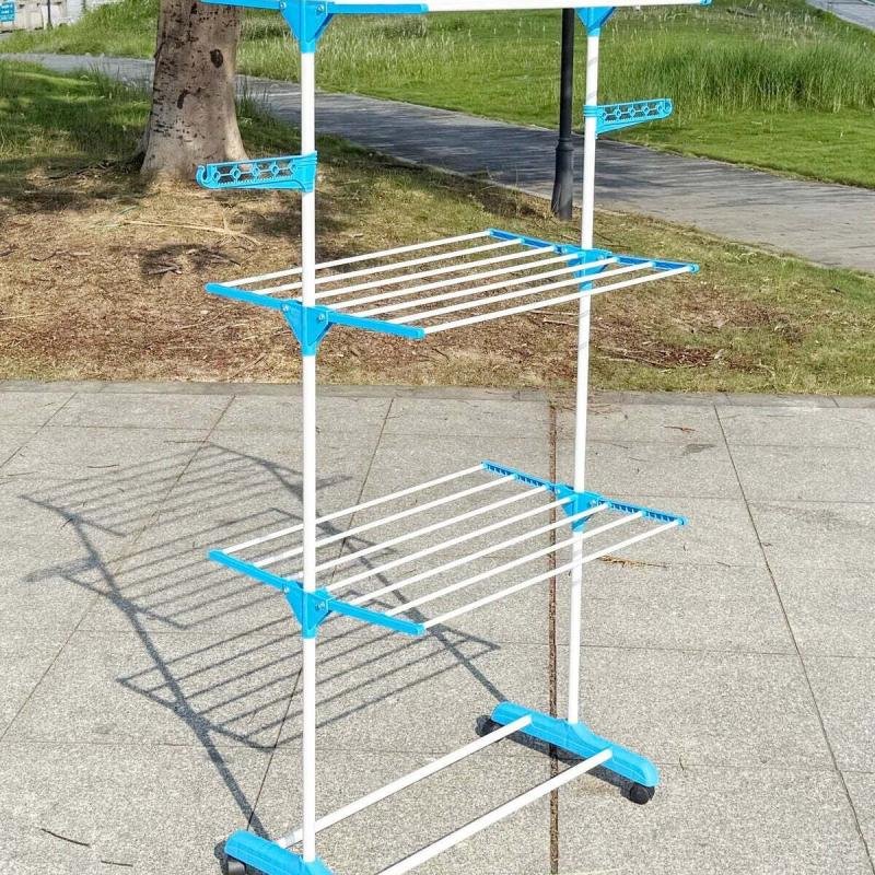 حامل تجفيف - أزرق/رمادي - 79×58×165 سم