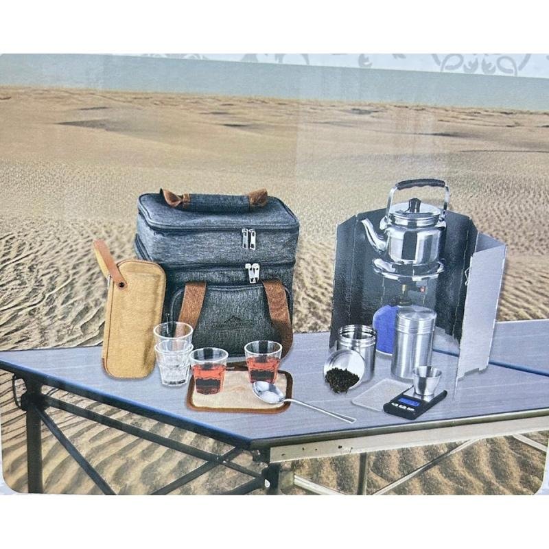 طقم شاي عائلي للسفر والتخييم، حقيبة تخييم كاملة للقهوة والشاي، CM-43003